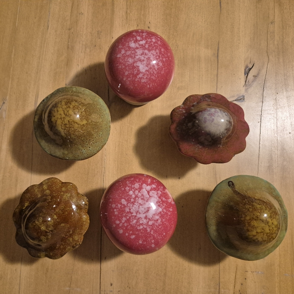 Set of 6 Colorful Ceramic Mushrooms🍄